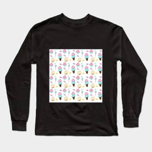 Cute Pastel Ice Cream Cone Candy Lollipop Cupcake Donut Long Sleeve T-Shirt